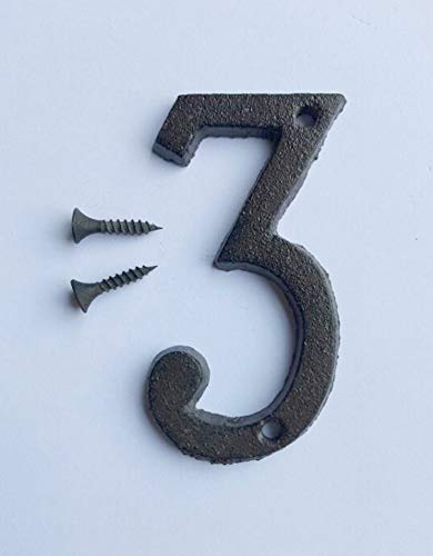 Yifantacy House Numbers- 3 Inch Innovative Wrought Iron Numbers- Number 3