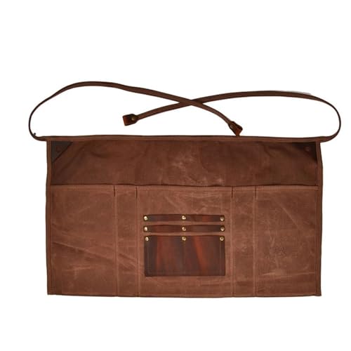 Tablier en cuir de qualité premium marron demi-tablier élégant de taille pour café
