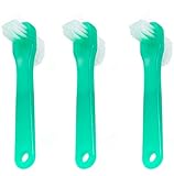 Pivit Denture & Retainer Cleaning Toothbrush | Tough on Stains Gentle on Dentures Retainers & Mouthguards | Two-Sided Dental Brush Removes Particles & Stains | For Hard-To-Reach Areas (3-Pack, Green)