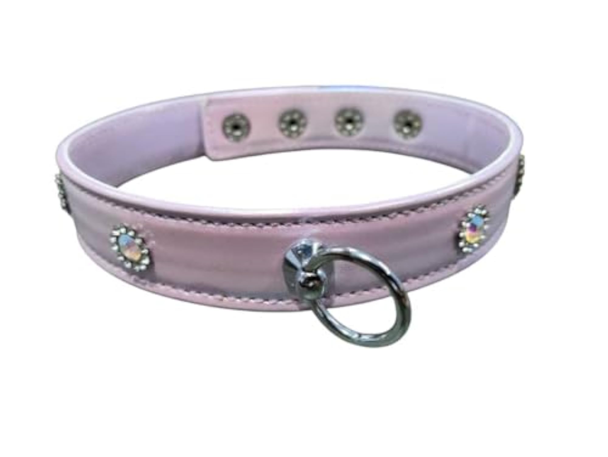 Diamante Leather Choker Necklace for Women, Adjustable