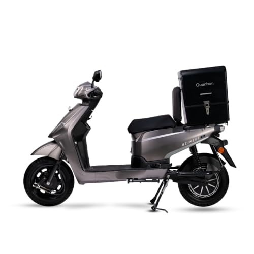 Image of Quantum Bziness X Electric Scooter | NMC Battery Pack | 105 km Range | Bluetooth, USB & Digital Display | 60 km /h Top Speed | Grey | Advance Booking for Ex-Showroom
