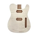 YoungMonic Electric Guitar Body Mahogany wood Unfinished HH pickups for Guitar Parts Unfinished Replacement (HH Pickup)