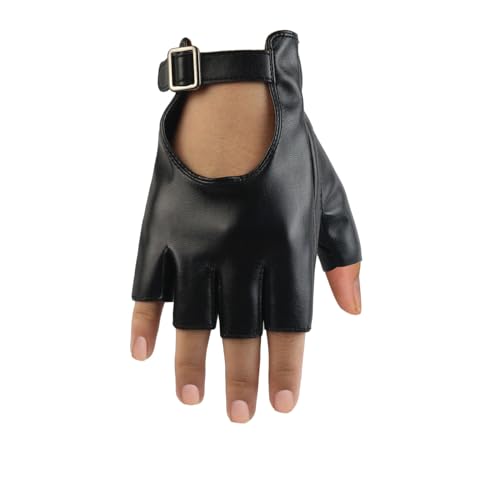 Long Keeper Luvas Femininas Sem Dedos - Meio Dedo Em Couro Sintético Para Motocicleta, Ciclismo, Dir
