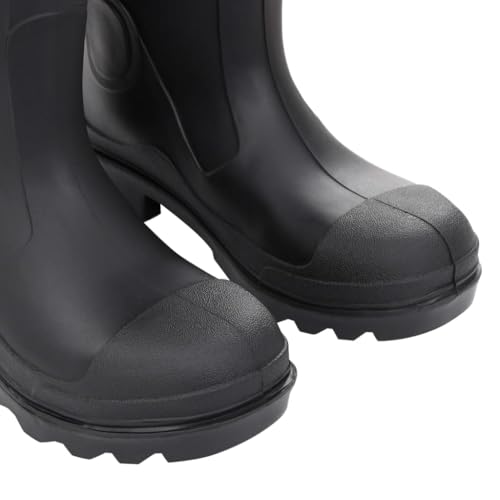 vidaXL Gummistiefel, Regenstiefel Rutschfest, Anglerstiefel Wasserdicht, Arbeitsstiefel Gartenstiefel Halbschaft Stiefel, Schwarz Größe 44 PVC