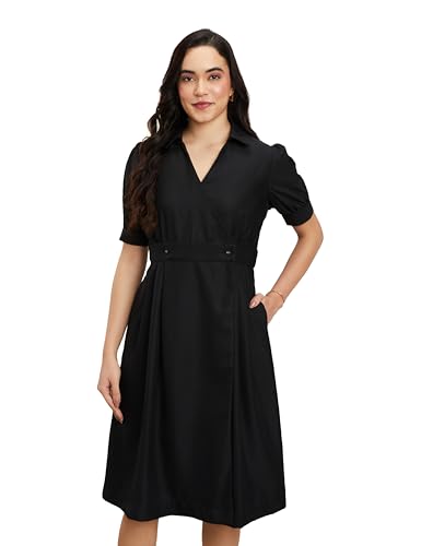 Symbol Premium Women's Fit & Flare Wrap Dress (Midi Length | Stylish | Desk-to-Dinner) (Available in Plus Sizes)