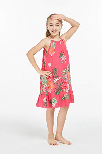 Girl Hawaiian Round Neck Dress in Pretty Tropical3