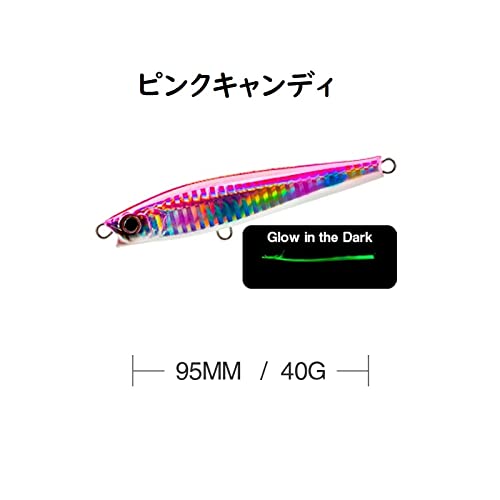 Amazon.co.jp: 40g 95mm シンキングペンシル シンペン 5色セット 貫通