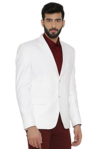 Image of WINTAGE Men's Linen Tailored Fit Solid Evening /Casual Blazer Coat Jacket : Black