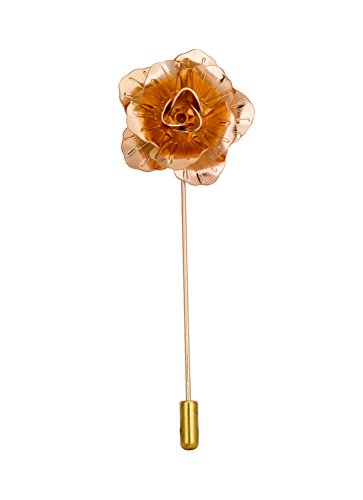 Knighthood Brooch Lapel Pin Executive Big Gold Rose Lapel Pin Badge Coat Suit Wedding Gift Party Shirt Collar Accessories Brooch for Men Golden