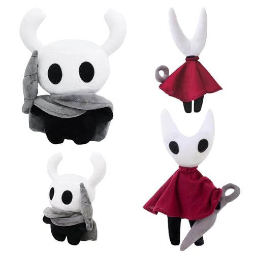 Hollow Plüschtier 2 Stück Holl0w Knight Figur Plush 25 cm Hollow Knight Plush H0llow P-Lush H0llow K-Night Kuscheltier Holl0w Silksong Plüsch K-Night PlüSchfigur für Dekoration Und Geschenk