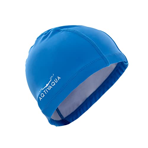 AqtivAqua Kids Swimming Cap for Toddlers & Preschoolers (1-5 Years) Swimming Hat Kids Swim Cap for Little Boys and Girls (Blue color - Image 2