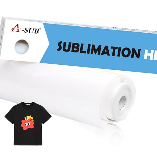 A-SUB Sublimation HTV for Dark and Light Fabric, 12" X 20FT Matte Sublimation Vinyl, White HTV Vinyl for Sublimation on Cotton Fabric - T-Shirt, Pillow, Bag