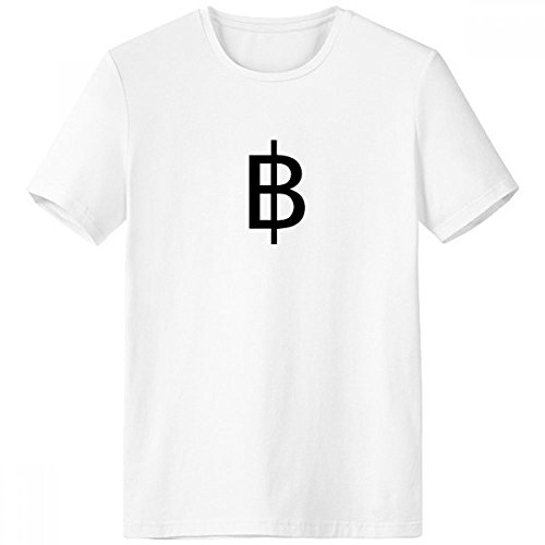 T-shirt Thaï Baht Symbole blanc pour homme - Col rond d'été en taille S