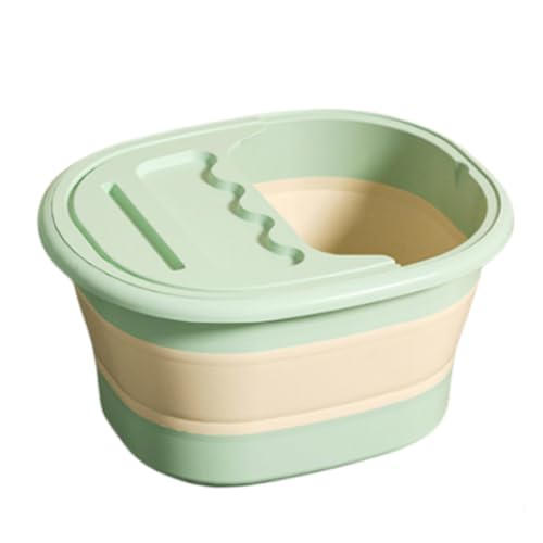 Sunmeit Vasca da bagno pieghevole per pediluvio, pediluvio con massaggiatore per piedi per aiutare a dormire, spa per piedi, vasca da bagno lenitiva verde