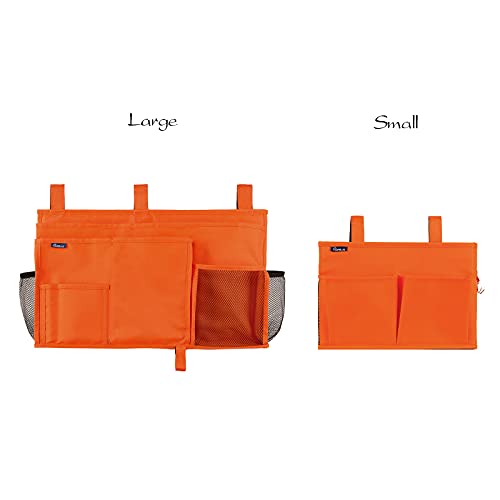 Image of Surblue Bedside Caddy Storage Hanging Organizer for Bunk and Hospital Dorm Rooms Beds Rails Orange