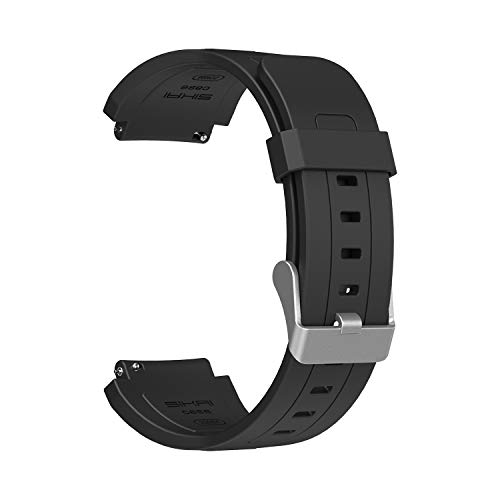 SIKAI 22mm Soft Silicone Band for TicWatch Pro 3 Replacement Strap Skin-Friendly Breathable Band for TicWatch Pro 3 / TicWatch Pro 2020 / TicWatch Pro 4G LTE/TicWatch GTX Smartwatch (Black)