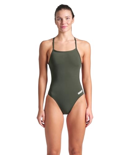 ARENA Solid Challenge Team Badeanzug für Damen, Damenbadeanzug aus Schnelltrocknendem Material, Sportlicher Schwimmanzug aus MaxLife Eco Gewebe, Chlorresistent, UV-Schutz, Vorderstoff Gefüttert
