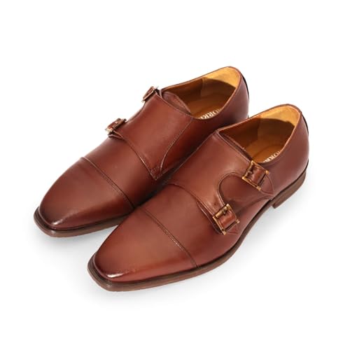 Image of Premium Men's Leather Double Monk Strap Shoes for Office & Casual Wear | Lightweight Comfort Sole | Handcrafted Stylish Shoes for Everyday Use