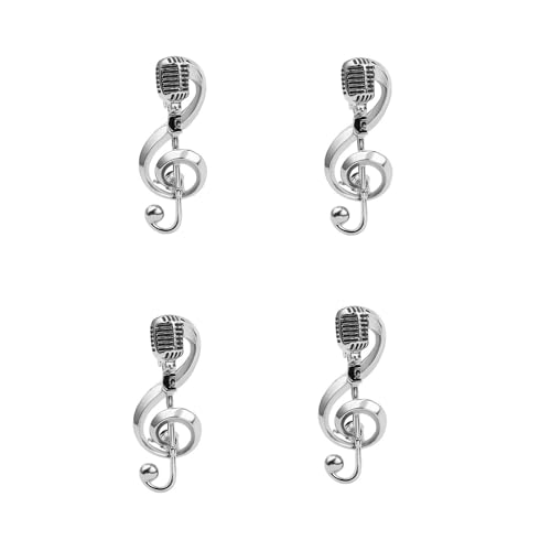 Image of Microphone Music Brooch Cute Music Notes Brooch Pins Microphone Shape Fashion Brooch Simple Accessories for Women Girl Party Concert