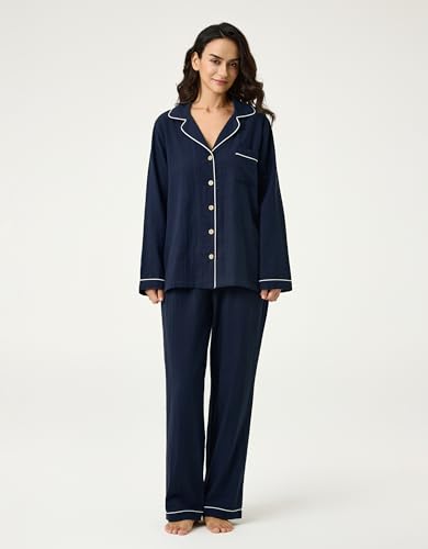 Image of BESTOUCH Womens Pajama Sets: 100% Cotton Muslin Linen Feel