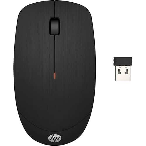HP Wireless Mouse X200, 2.4 GHz With USB Receiver, 18-Month Battery Life, Ambidextrous, Windows PC, Notebook, Laptop And Mac Compatible, Black