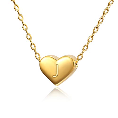Initial Letter Necklace for Women Gifts Necklaces for teen girls 18K Gold Personalized Cute Heart Choker Necklace with Nice Gifts Box