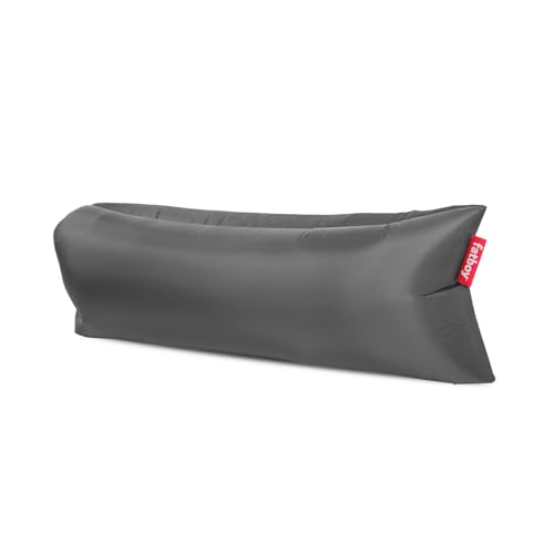 Fatboy Lamzac 3.0 Aufblasbares Sofa - Aufblasbare Couch - Keine Luftpumpe Nötig - Indoor und Outdoor Luftsofa - Wasser- und Schmutzabweisende Mini Couch aus Polyester - 200 x 90 x 50 cm - Stahlgrau