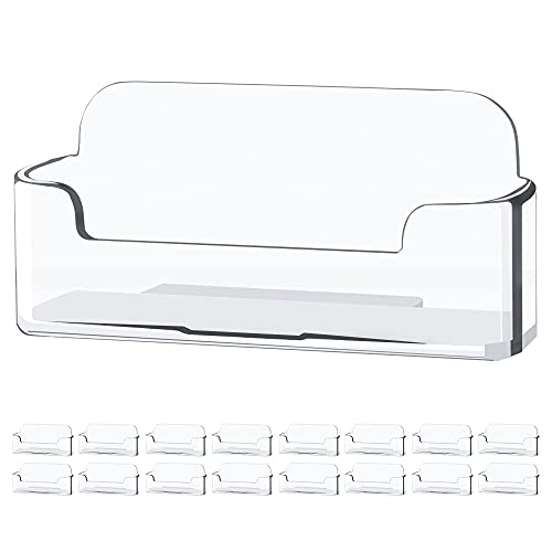 ZIPCCI 16 Pack Business Card Holder for Desk - Office Clear Business Card Holder Stand,Display Plastic Business Card Stand Acrylic Business Card Holder,Fits 30-50 Business Cards
