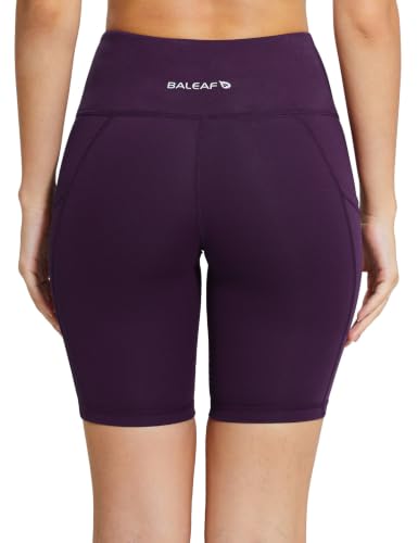 Image of baleaf Women's High Waist Biker Shorts with 3 Pockets