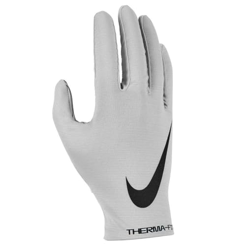 Nike One Therma-Fit N1011098048SL - Guantes unisex (forro polar, talla S), color gris ahumado y negro