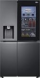 LG Electronics GSXV90MCDE Side-by-Side mit InstaView Door-in-Door | Craft Ice | Eis-, Crushed Ice- und Wasserspender | 635 Liter Kapazität | Festwasseranschluss | Schwarz