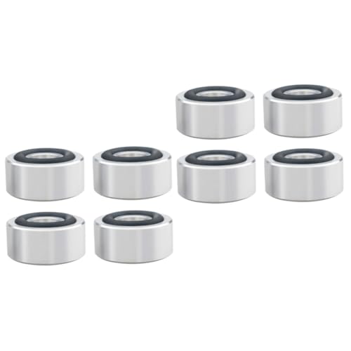 Almohadillas de aislamiento de altavoz en aleación de aluminio plata Holibanna de 8 piezas