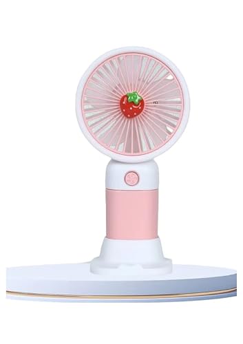 Image of Portable USB Hand Fan with Rechargeable Battery - Mini Personal Cooling Fan with Stand for Home, Office, Travel & Outdoor Use (Multicolor) - any color