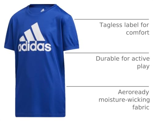Image of adidas Boys Short Sleeve Aeroready Performance Logo Tee T-Shirt