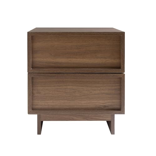 Box and beyond – Mesita de noche – 40 x 38,5 x 45 cm – Madera oscura – Armario – Mesa auxiliar – Dormitorio – Estilo moderno