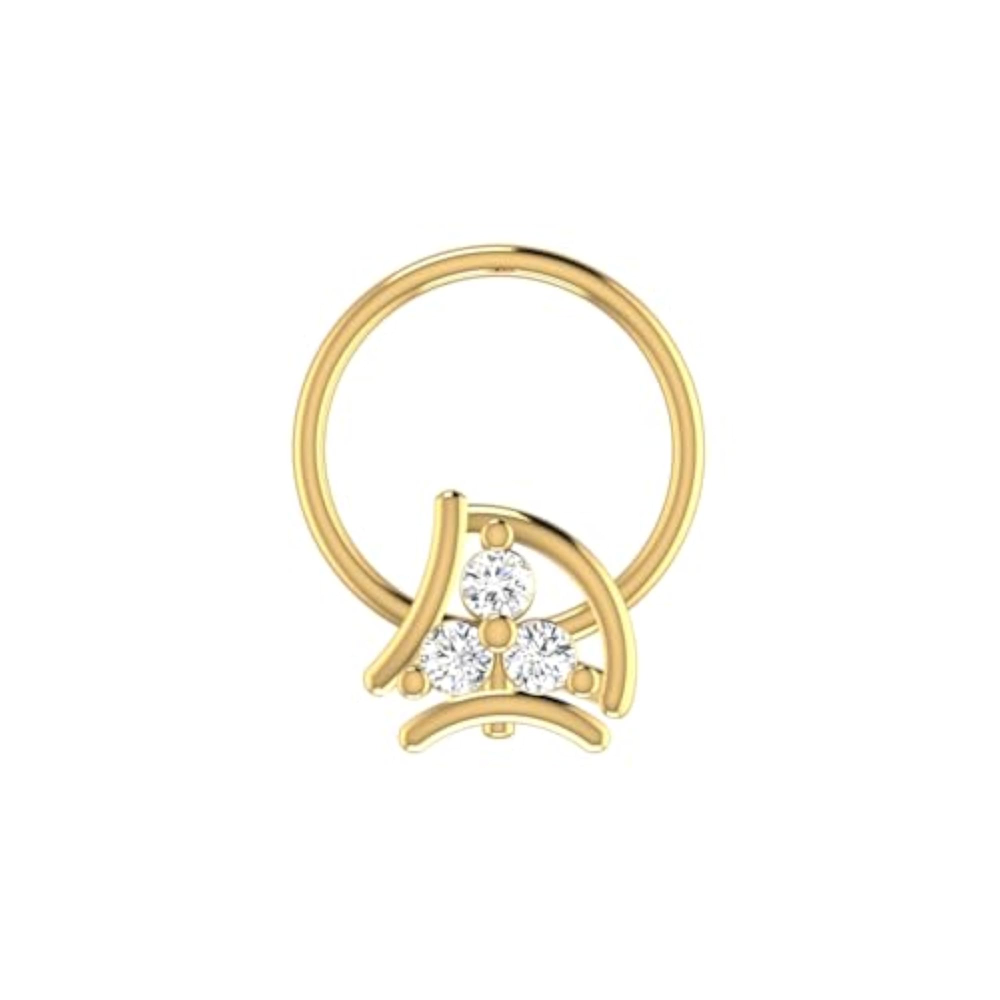 Women's 18K Yellow Gold & Certified Diamond Nosering, Stylish & Elegant