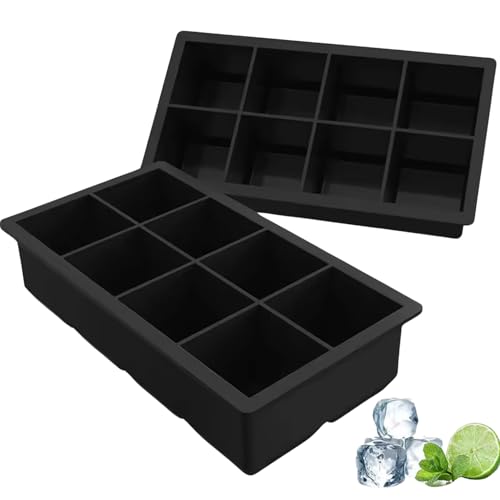 DUTHINGS - Silicone Ice Cube Tray With Lid - 2Pack Ice Trays for Freezer With Lid - Large Ice Cube Tray - BPAfree Silicone Molds