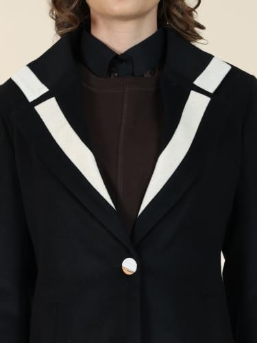 Image of PLAGG Women's Notched Lapel Long Overcoat