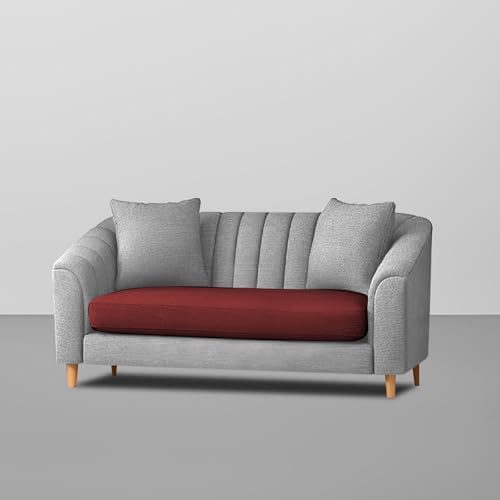 Image of Casaliving Doraldo 2 Seater Sofa Set for Living Room (Maroon Grey Colour) Premium Fabric Sofa
