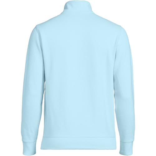 Pull à fermeture éclair 1/4 côtelé bleu ciel Lands' End homme L