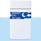 ORGANICDREAM Crib Mattress + Toddler Bed - 100% Breathable Proven to Reduce Suffocation Risk, Hypoallergenic, GREENGUARD Certified - Lightweight 2-Stage Removable Cover - Deluxe 6' Thick - White