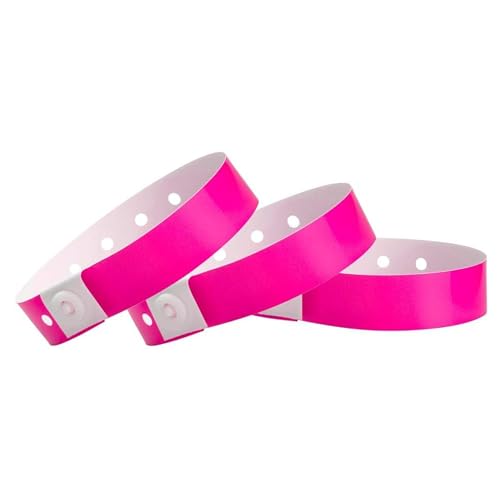 Image of 500 WristCo Neon Pink Plastic Wristbands for Events