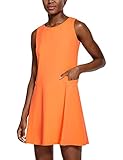 BALEAF Women's Tennis Golf Dress Sleeveless with Inner Shorts 4 Pockets for Exercise Workout Orange M