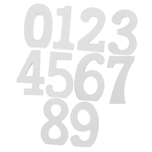 ARTIBETTER 10pcs White Wooden Table Number Decor for Birthday Party Festival DIY Paintable Adornment Precision Cut Numbers for Wedding Event Decorations