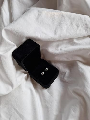 8mm Black Tahitian Cultured Pearl Stud Earrings In 18K White Gold – Cultured In French Polynesia, Comes In A Classic Black Gift Box. Elegant Jewelry Gift for Wife, Mom, Girlfriend – Anniversary, Birthday, Christmas, Mother’s Day, Valentine’s Day3