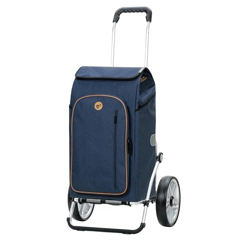 Andersen Royal Shopper Folke 167-181-90 Chariot de courses thermique en aluminium pliable avec roue à billes Bleu 61 l