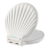 Makefango Compact Makeup Mirror with Lights - 3.5' Portable, 2-Sided, Lightweight & Shatterproof, Folding Magnifying Mirror 2X/10X, for Women