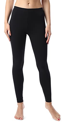 Bellivalini Damen Lange Leggings aus Bio-Baumwolle BLV50-183 (Schwarz, L)