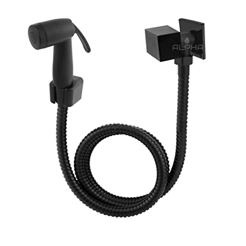 Alpha Hidrometais Ducha Higiênica Quadrada Chuveirinho Intima Banheiro Preta