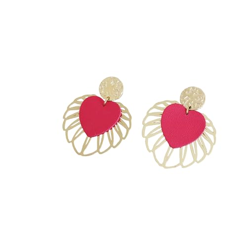 Boucles d'oreilles coeurs en acier doré idylliques pour vos soirées
